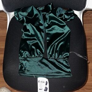 Hunter Dark Green Satin Blouse